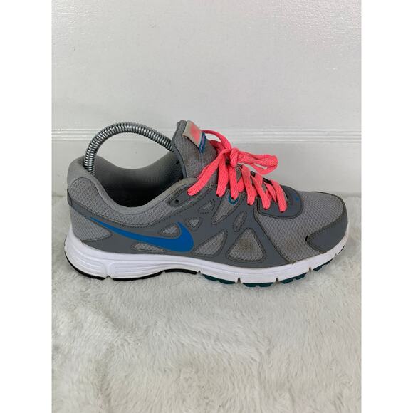 Nike Women’s Revolution 2 Running Shoes Grey Pink Lace Up Size 8.5 - Picture 8 of 11
